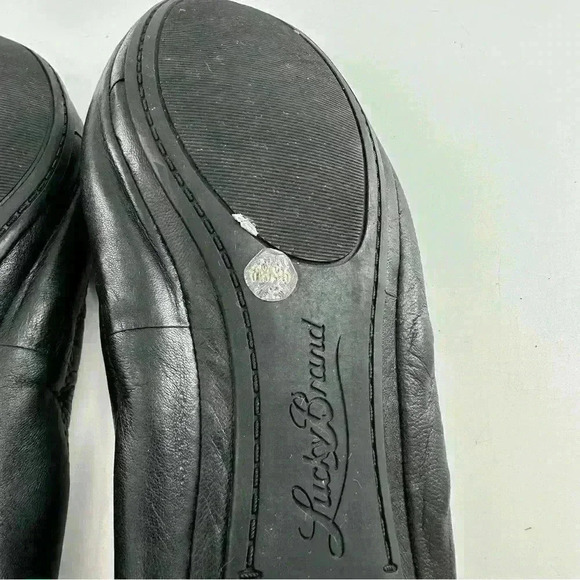 Lucky brand womens flats size 6 36 black leather balletcore - Picture 8 of 14